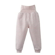 Lenpel Unisex Baby Pants Toddler Infant Soft Cotton High Waist Striped Trousers Newborn Fall Outfits for Girls Boys